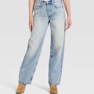 Jeans Baggy Women's Light Blue Rhinestone  - Universal Thread